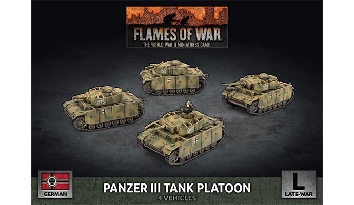 German Flames of War Panzer III Platoon (x4 Plastic)