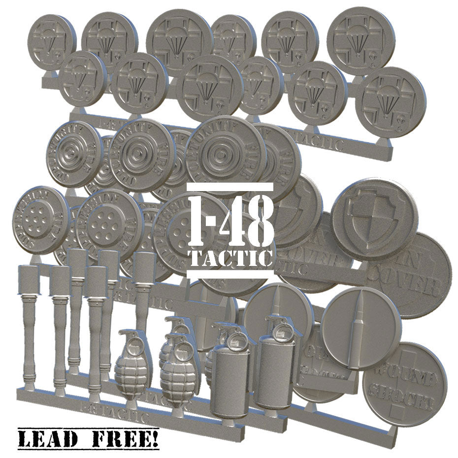 1-48 Tactic Tokens Set (48 Metal Counters) German Fallschirmjager