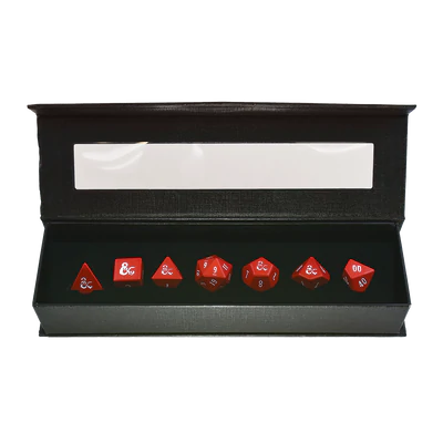 Heavy Metal Red and White RPG Dice Set (7ct) for Dungeons & Dragons