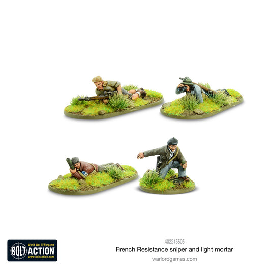 Bolt Action French Resistance Sniper and Light Mortar Teams