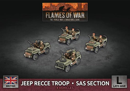 Flames of War British Jeep Recce Troop/SAS Section (4x Plastic)