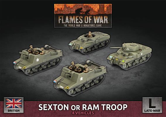 Flames of War British Sexton or Ram Troop (4x Plastic)