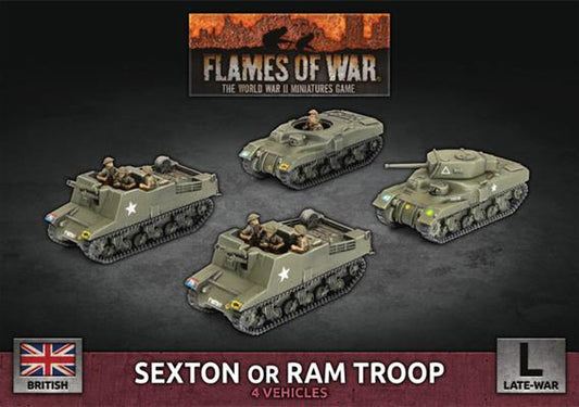 Flames of War British Sexton or Ram Troop (4x Plastic)