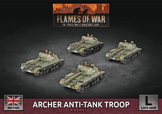 Flames of War British Archer Anti-tank Troop (4x Plastic)