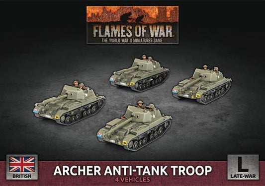 Flames of War British Archer Anti-tank Troop (4x Plastic)