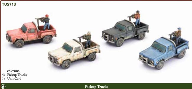 WWIII: Team Yankee American Pickup Trucks (x4)