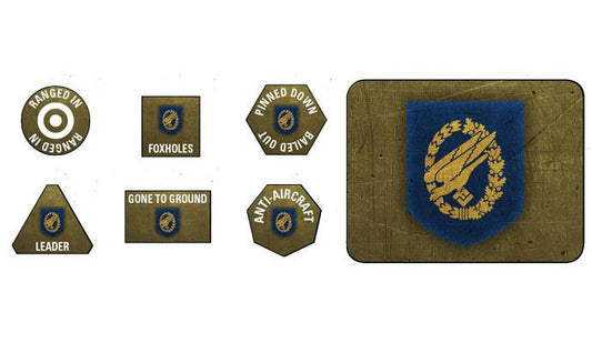 Flames of War German Fallschirmjager Tokens (x20) and Objectives (x2)