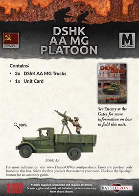 Mid War Soviets Enemy at the Gates DShK AA MG Platoon