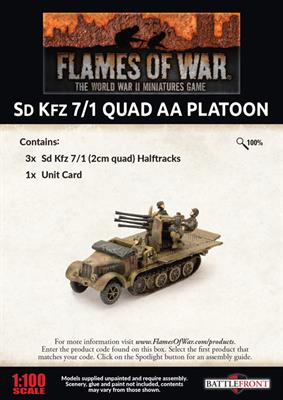 German Flames of War SdKfz 7/1 Quad AA Platoon