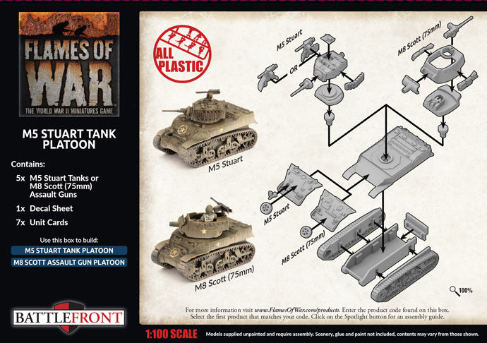 Flames of War American M5 Stuart Tank Platoon