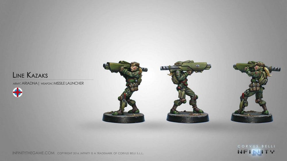 Infinity Ariadna Line Kazaks with Missile Launcher