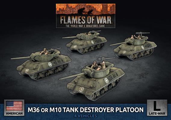 Flames of War American M36 (90mm) Tank Destroyer Platoon (x4 Plastic)