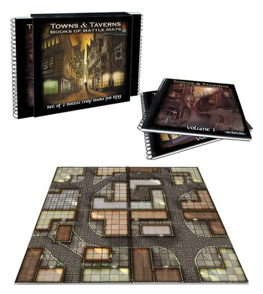 Battle Mats: Book of Battle Mats - Towns & Taverns