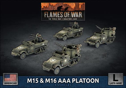 Flames of War American M15 & M16 AA Platoon (x4 Plastic)