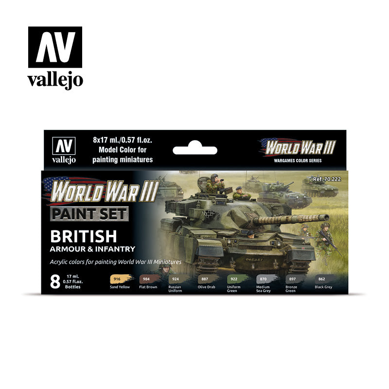 WWIII  Armour & Infantry Paint Sets (8)